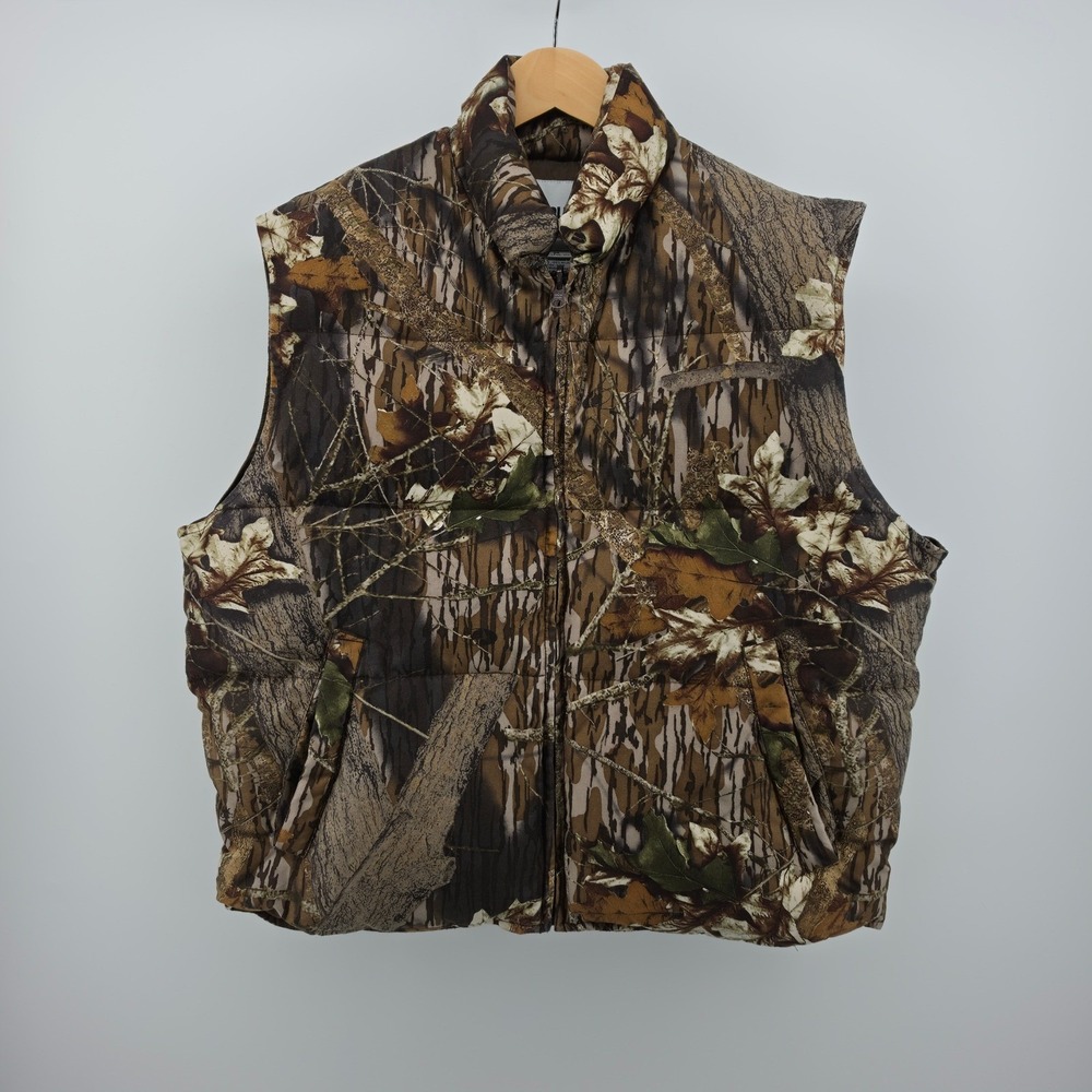 Mount'n Prairie Mens Camo Puffer Vest Down Insulated Mossy Oak Break-Up Large